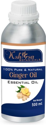 Kshirsa Botanicals Pure, Natural & Undilluted Ginger Oil (Zingiber Officinale) - Steam Distilled(500 ml)