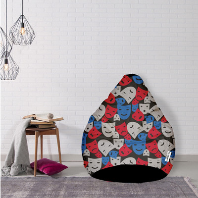 Flipkart SmartBuy XXL Tear Drop Bean Bag Cover  (Without Beans)(Multicolor)