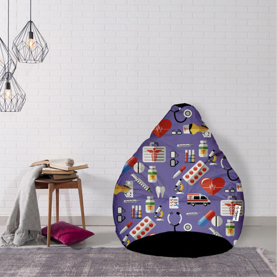 Flipkart SmartBuy XXL Tear Drop Bean Bag Cover  (Without Beans)(Multicolor)