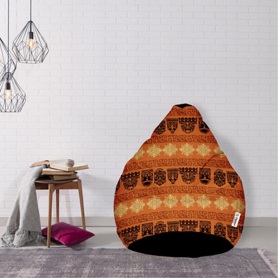 Flipkart SmartBuy XXL Tear Drop Bean Bag Cover  (Without Beans)(Multicolor)
