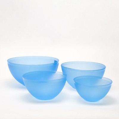 Top Trick Plastic Salad Bowl 4 PS /Unbreakable Multi Purpose Mixing Bowl (Microwave Safe )(Pack of 4, Blue)