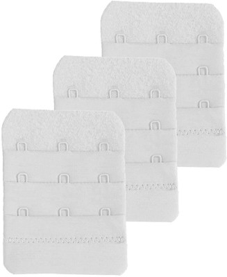 Wooger Women's Premium 3 Hook 3 Eye Bra Hook Extender (White, Pack Of 3) Hook Extender(White Pack of 3)