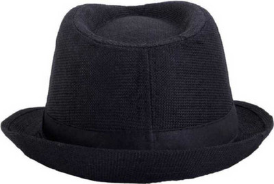 Kriti Summer Cotton Jute Fedora Hat for Men Women for Travel and Beach Multi Color(Black, Pack of 1)