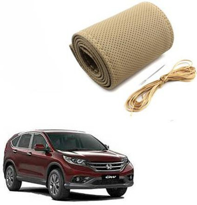 ELECTRIBLES Hand Stiched Steering Cover For Honda CR-V(Beige, Leatherite)