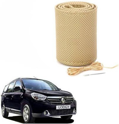ELECTRIBLES Hand Stiched Steering Cover For Renault Lodgy(Beige, Leatherite)