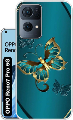 Case Club Back Cover for OPPO Reno7 Pro 5G(Blue, Gold, Silicon, Pack of: 1)