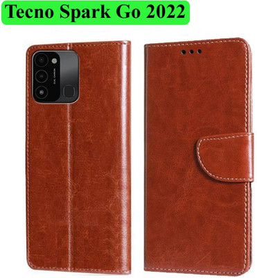 Wynhard Flip Cover for Tecno Spark Go 2022(Brown, Grip Case, Pack of: 1)