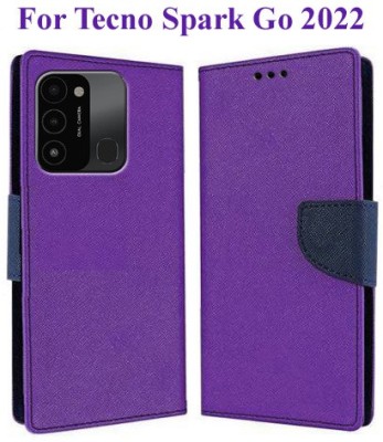 Wristlet Flip Cover for Tecno Spark Go 2022(Purple, Cases with Holder, Pack of: 1)