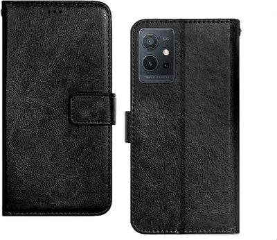 Chaseit Flip Cover for Vivo Y75 5G(Black, Shock Proof, Pack of: 1)