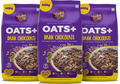 Yogabar High Protein Dark Chocolate Oatmeal 400g Pack Of 3 Pouch  (3 X 0.4 Kg) For Rs. 364 @ 46 %