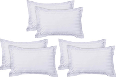 Heart Home Cotton Pillows Cover(46 cm*69 cm, Pack of 6, White)