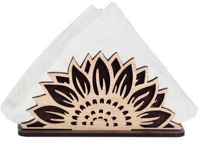 LAKHAJI 1 Compartments wooden tissue holder(Brown)