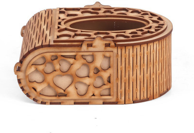 LAKHAJI 1 Compartments wooden tissue holder(Brown)