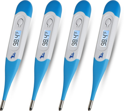 AccuSure Combo Pack of 4 Mercury-Free Digital Thermometer for Kids Adults & Babies with Storage Case Thermometer(White)