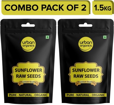 Urban Organic 2 pack Sunflower Seeds for Eating Protein and Fibre Rich Superfood Sunflower Seeds(3 kg, Pack of 2)