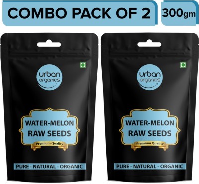 Urban Organics Combo of Raw unroasted Watermelon Seed for eating, Rich in Protein Tarbooj Magaj Watermelon Seeds(600 g, Pack of 2)