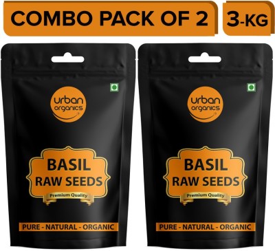 Urban Organic Combo Pack of Basil Seeds (Raw Seed ) Tukmariya / Sabja / Bapji Seed Basil Seeds(6 kg, Pack of 2)