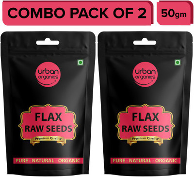 Urban Organic 2 pack Flax Seeds for Weight Loss ,Rich in Fiber, Omega 3 and Protein / Alsi Brown Flax Seeds(2 x 50 g)