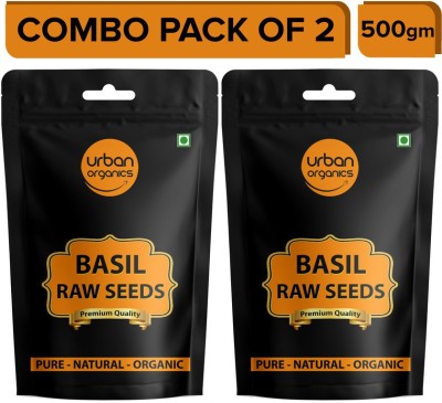 Urban Organic Combo Pack of Basil Seeds (Raw Seed ) Tukmariya / Sabja / Bapji Seed Basil Seeds(1000 g, Pack of 2)