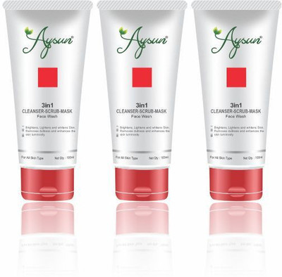 Aysun 3in1 Natural  Combo Pack of 3 Face Wash(300 ml)