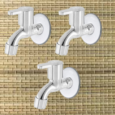 BATHONIX TURBO Long Body Bib Cock Bathroom Tap with Foam Flow -( Set of 3 Pcs) Bib Tap Faucet(Wall Mount Installation Type)