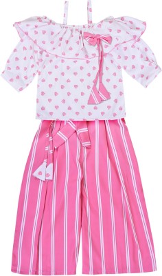 Wishkaro Baby Girls Casual Top Shorts(Pink)