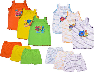 KIDS PARYANIS Baby Boys & Baby Girls Party(Festive) T-shirt Shorts(Multicolor)