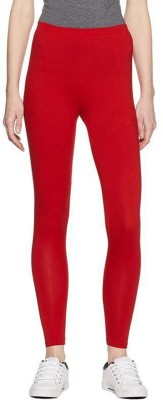 Lyra Ankle Length  Ethnic Wear Legging(Red, Solid)