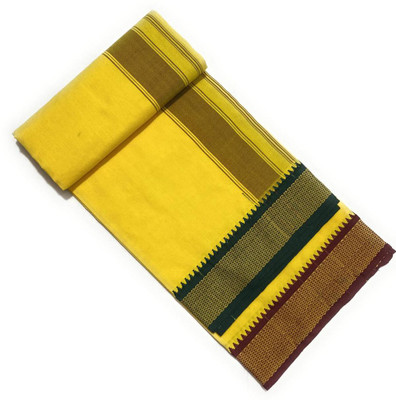 shershaan Solid Yellow, Green Lungi