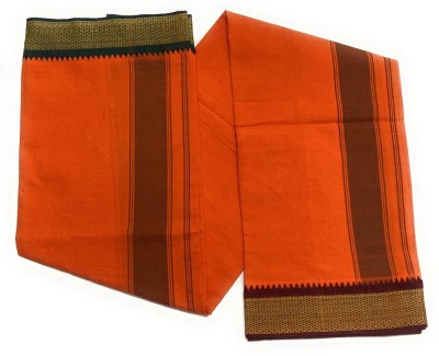 shershaan Solid Orange, Green Lungi