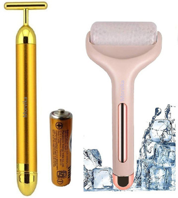 MORVIKA 24K Gold Energy Beauty Bar Electric Vibration Facial Massage Roller Ice Roller F ace Massager Facial SkinCare Tool with Cooling Gel Face and Eyes,and Pain Relief Massager(Multicolor) MORVIKA 24K Gold Energy Beauty Bar Electric Vibration Facial Massage Roller Ice Roller F ace Massager Facial SkinCare Tool with Cooling Gel Face and Eyes,and Pain Relief Massager(Multicolor)