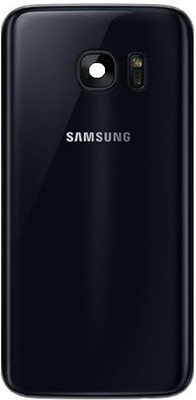 Sandreezz Samsung Galaxy S7 / SM-G930 (With Camera lens) (with Proper Logo) (Glass) Back Panel(Black)