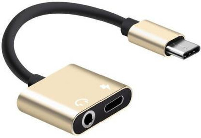SANNO WORLD Gold CP-471-USB Type-C Audio Charging Adapter, 2in1 Adapter 3.5mm Audio Jack Phone Converter(Android)