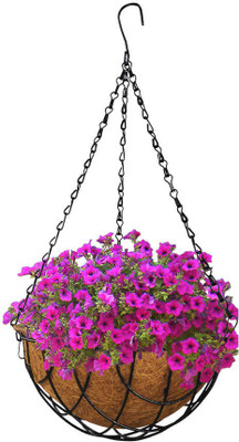 TrustBasket Coir Hanging Basket (Set of 6) Plant Container Set(Pack of 6, Metal)