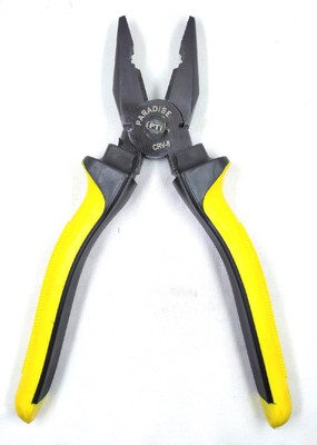 Paradise Tools India Paradise Tools Combination Plier 8-inch (Y/B) Black Diagonal Plier(Length : 8 inch)
