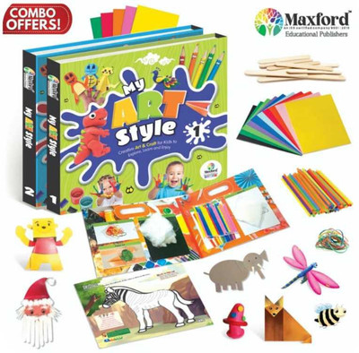 Combo Of My Art Style Part 1 And 2 | Art And Craft With Material Kit | Activity Book For Kids(Spiral Bound, Maxford Publishing)