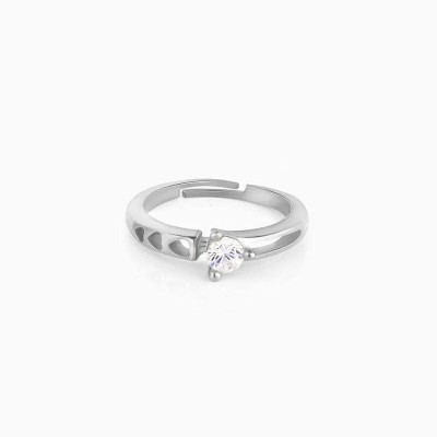 GIVA Sterling Silver Zircon Bliss adjustable ring for women with 925 stamped Sterling Silver Zircon Rhodium Plated Ring