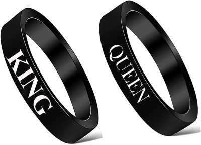 MIKADO Mikado Exclusive Black Queen And King Ring For Couples Alloy Ring Set