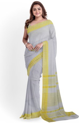 govind handloom Dyed Bhagalpuri Cotton Linen Saree(Multicolor)