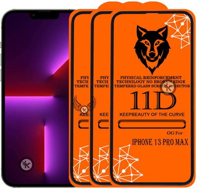 Kreatick Tempered Glass Guard for Edge to Edge Tempered Glass IPHONE-13 PRO MAX(Pack of 3)