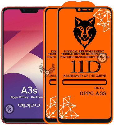 Kreatick Tempered Glass Guard for Oppo A3s(Pack of 2)