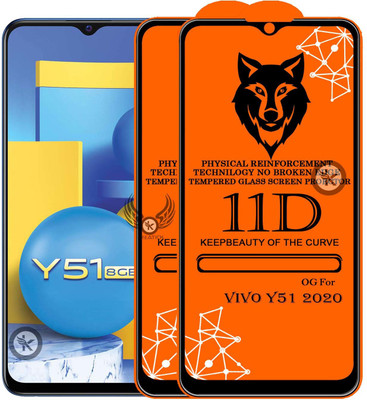 Kreatick Tempered Glass Guard for VIVO-Y51 (2020) Edge to Edge Tempered Glass(Pack of 2)