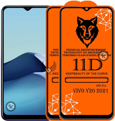 Kreatick Tempered Glass Guard for VIVO-Y20 (2021) Edge to Edge Tempered Glass(Pack of 2)