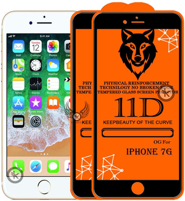 Kreatick Tempered Glass Guard for IPHONE-7G Edge to Edge Tempered Glass(Pack of 2)