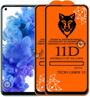 Kreatick Tempered Glass Guard for TECNO-CAMON 16 Edge to Edge Tempered Glass(Pack of 2)