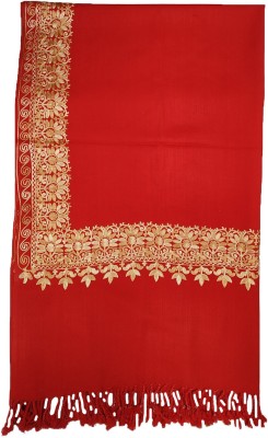 Soul Essence Wool Embroidered Women Shawl(Red)