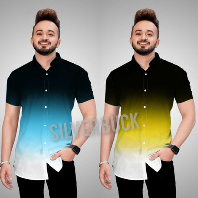 ZURINE Men Dyed/Ombre Casual Multicolor Shirt(Pack of 2)