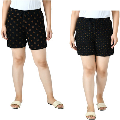 KAYU Printed Women Multicolor Regular Shorts