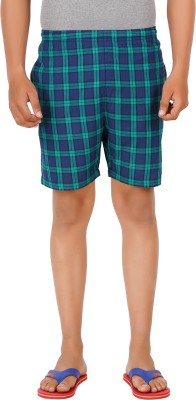 MERINO Checkered Men Blue Bermuda Shorts