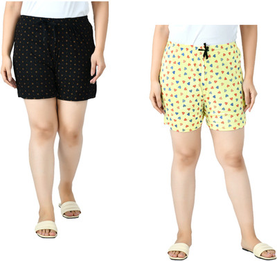 KAYU Printed Women Multicolor Regular Shorts